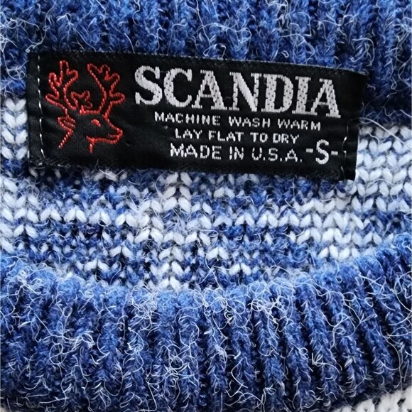 SCANDIA Nordic Sweater Fair Isle Men's Small Vintage 80s 90s Made in USA - Picture 5 of 6